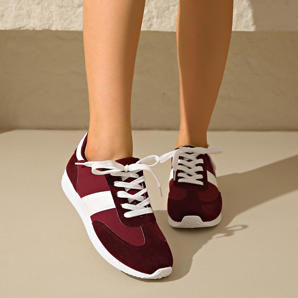 Lightweight Fashion Sneakers for Women 2025 Spring Comfort Lace Up Casual Shoes Woman Breathable Mixed Color Sneakers