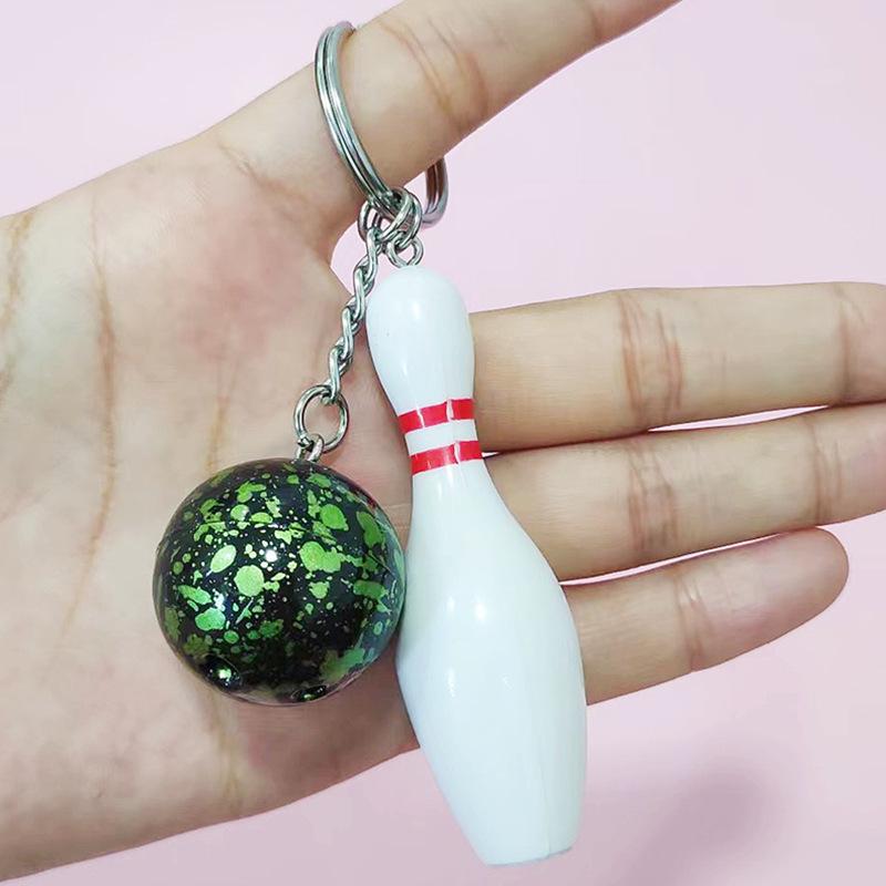 Mini Bowling Keychain Pendant: Creative Sports Game Gift Ornament