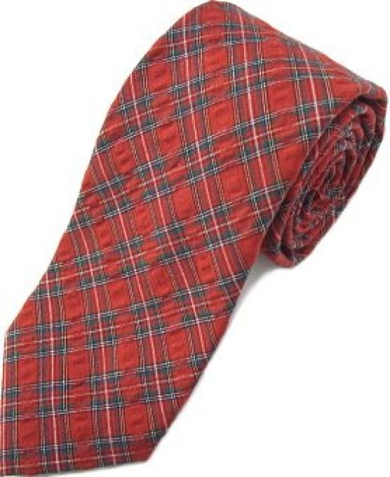 [D+Arts] Checkered Necktie, Banshu-ori Cotton, 100% Cotton (Red x Green)