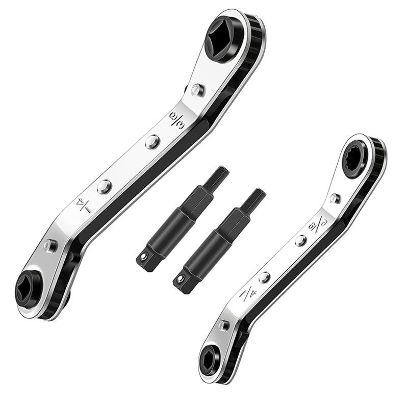 Chiave di servizio, Set di chiavi a cricchetto per valvole di condizionatori d'aria per strumenti di refrigerazione dell'aria e attrezzi per la riparazione di apparecchiature