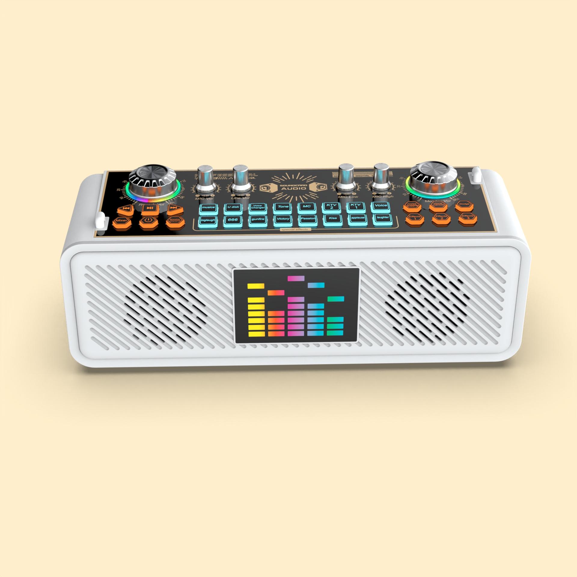 

x10 Bluetooth-compatible Speaker Outdoor Live Broadcast Sound Card Machine with Microphone A