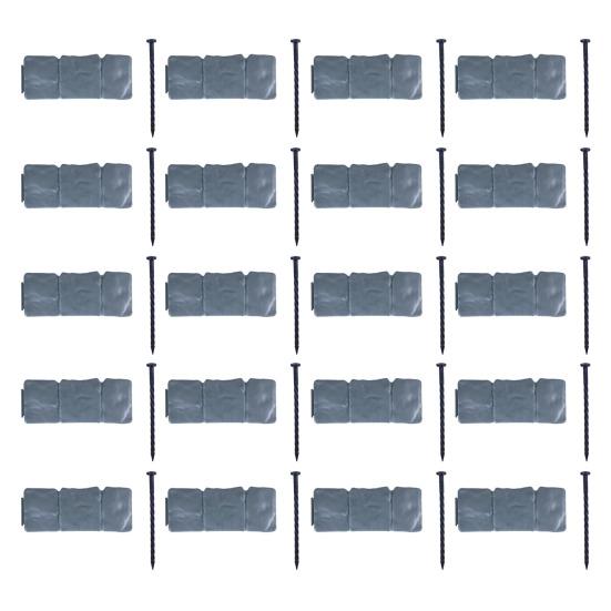 Imitation Stone Garden Fence Garden Landscaping Edging Border Panel Decorative Plastic Retaining Border with Stake for Flower Bed Path Lawn Outdoor