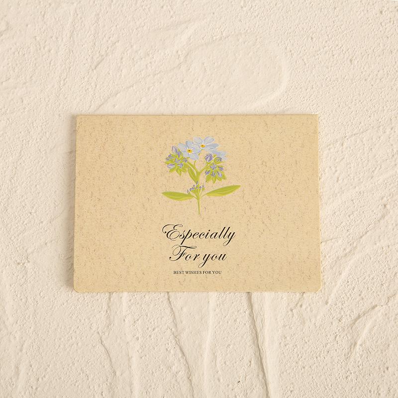 Retro Minimalist Floral and Leaf Greeting Card for Christmas, Birthday, Thanksgiving, or Thank You.