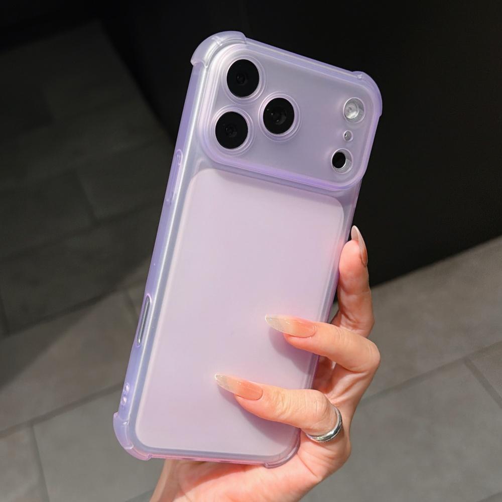 Cute Matte Transparent Phone Case for iPhone 17 Air 14 15 16 11 12 13 Pro Max Plus Shockproof Camera Protector TPU Soft Cover