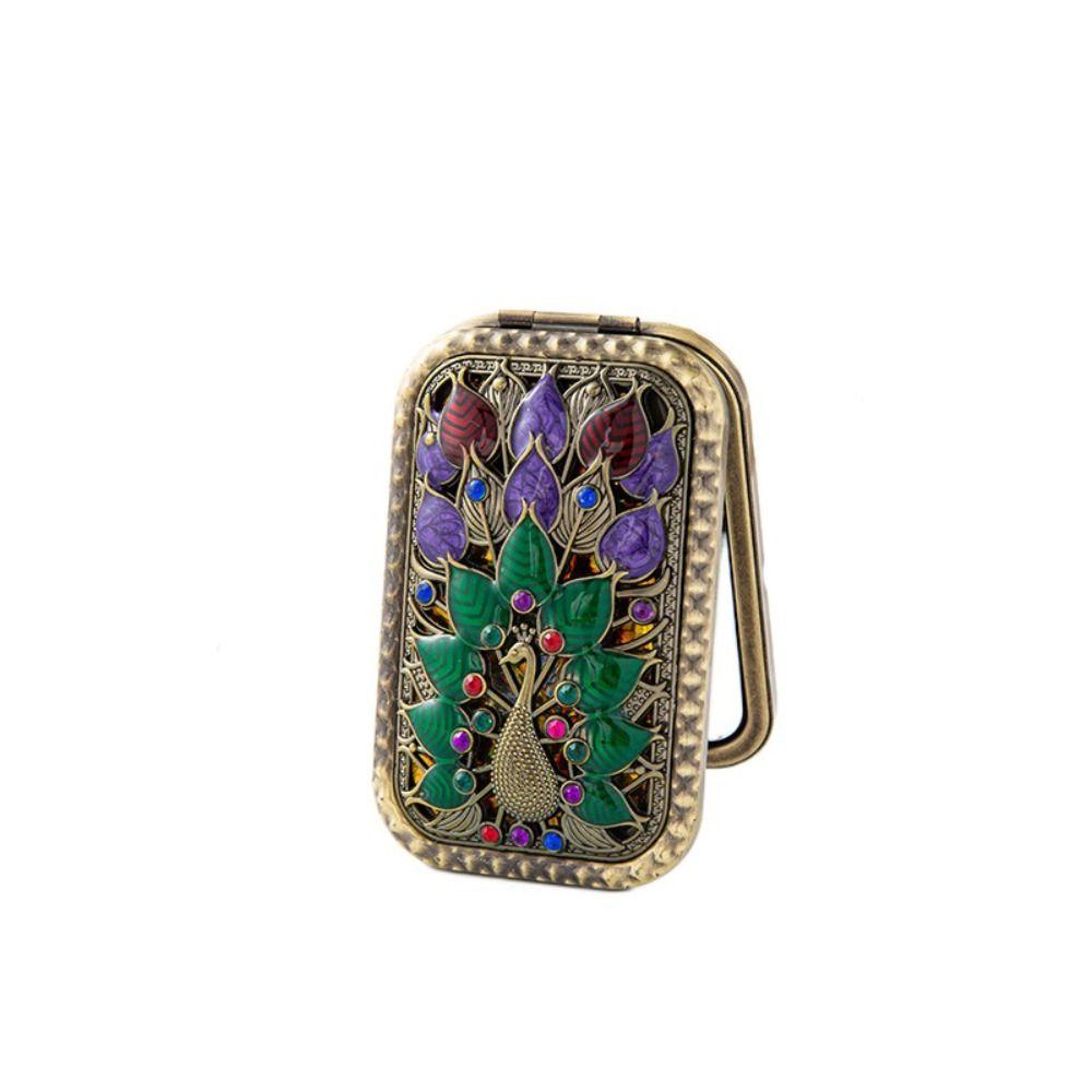 

Прямоугольные двухсторонние зеркала для макияжа, винтажное складное косметическое зеркало, подарок, ретро, маленькое зеркало 5