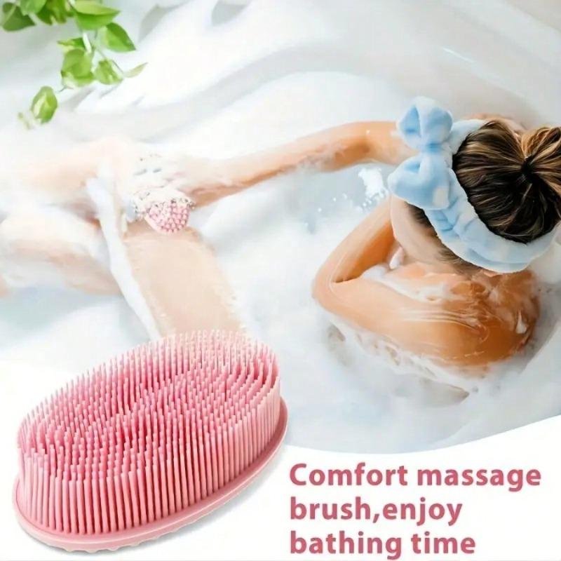 Cleaning Brush, Suitable For Shower, Silicone Shampoo & Body Wash Brush, Double-Sided Friction Bath Brush, Massage Bath Brush, Bathroom Cleaning Tool