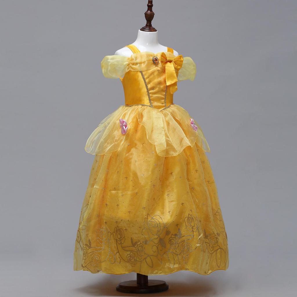 Frysta Tecknat Tryck Mesh Prinsessklänning med Lång Cape - Barnens Uppträdandekostym