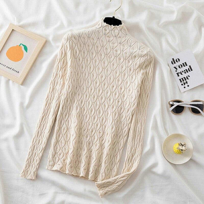 Kašmírový rolák Dámské svetry Pulovr Podzim Zima Nový Hřejivý svetr Slim Top Vlněný Pletený svetr Svetr Měkký Pulovr Femme