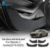 Suede Car Door Anti-kick Pad For Mazda 3 Axela BP      2024 2025 Leather Carbon Mat Accessories Protect