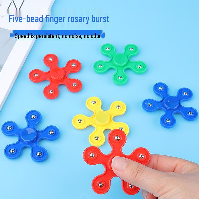 Five-Bead Steel Ball Finger Spinner: Pentagonal Decompression Toy