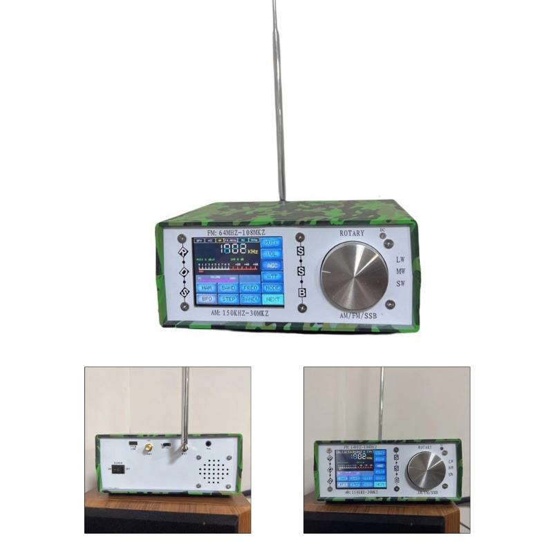Desktop Radio Receiver SI4732 Radio with 2.8inch Large Screen Support Left Right Two Channel Headphones Output