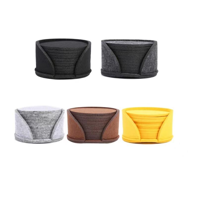 

10 шт. круглая фетровая подставка для обеденного стола, защитная накладка, термостойкий коврик для чашки, кофе, чай, кружка для горячих напитков, подставка для столовых приборов, кухонные аксессуары