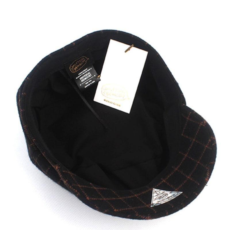 Universal Chemistry Wool Check Black Newsboy Cap