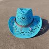 Cowboy hat men's women's cowboy straw hat monochrome felt hat men's and women's big brim outdoor beach knight hat