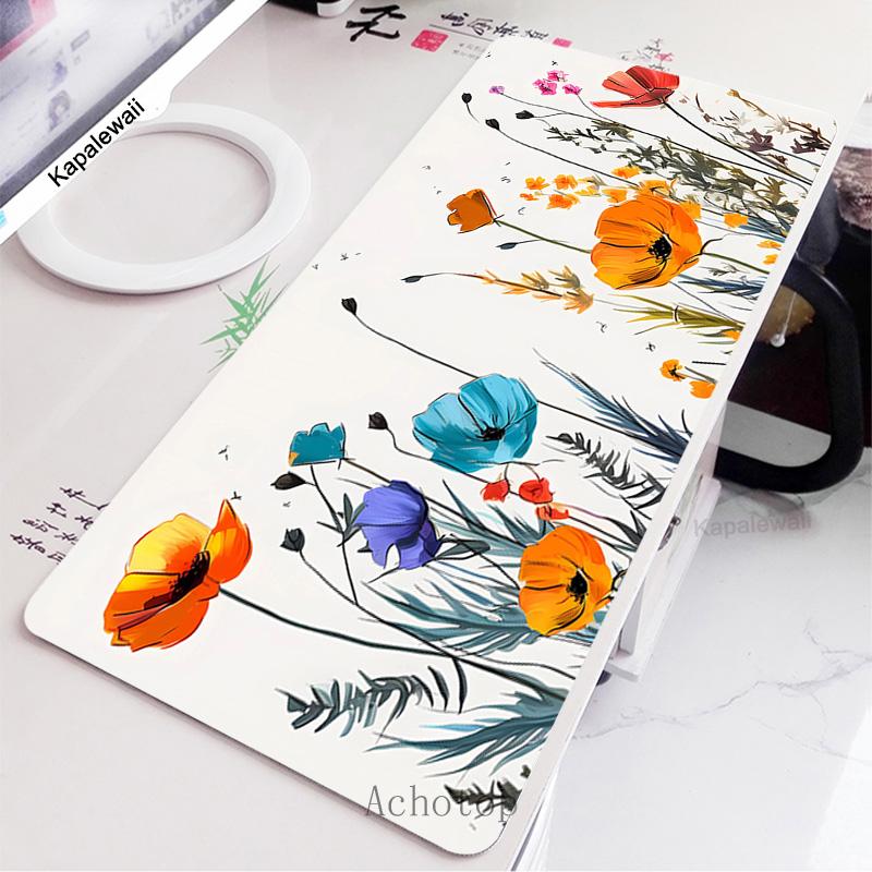 Gaming Mouse Pad Drawing Flower Extra Large Gamer Mousepad Computer Desk Mat XXL Maus Mat Rubber Keyboard Pads