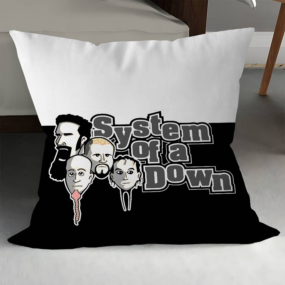 

Heavy Metal Band S-System Of A Down Office Cushion Pillowcase Car Cushion Cover45X45CM Lumbar Pillowcase Sofa Pillowcover 12x12Inch