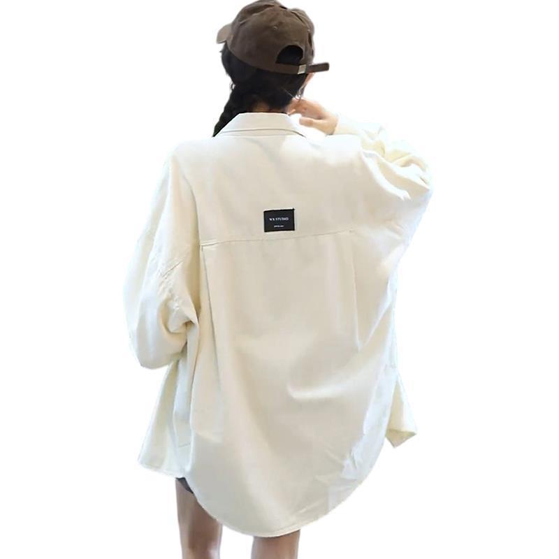 Women's Korean-Style Loose Mid-Length Denim Jacket - Casual, Petite, Versatile Shirt for Spring and Autumn 2025 Fashion