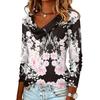 Ladies' Floral Printed Casual And Fashionable Long Sleeved Pullover Top
