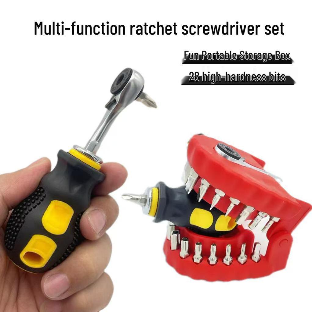 30-in-1 Tragbares Ratschenschraubendreher-Set mit Härtegrad Hohe CRV-Bits für Haushaltsreparaturen