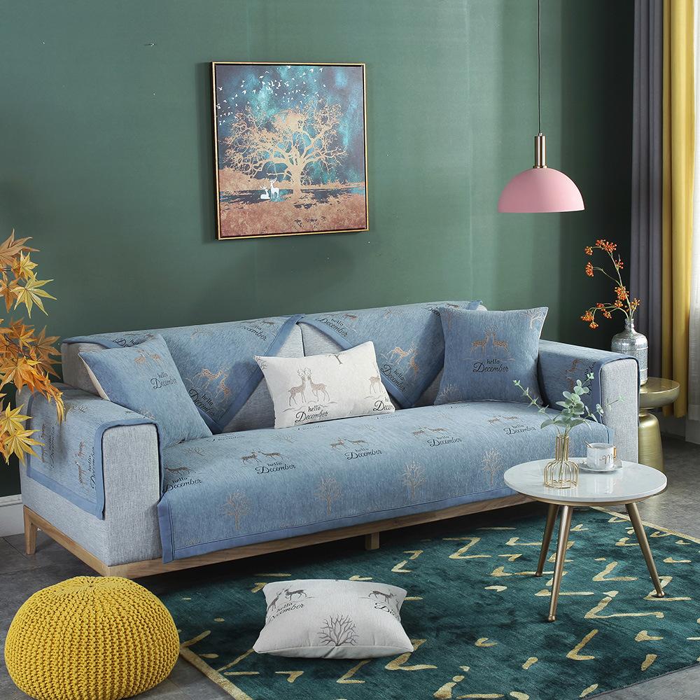 Nordic Small Sofa Cushion Seat Cover Four Seasons Non-Slip General Fabrics Modern Minimalist All-Inclusive Sofa Seat Cover Cover