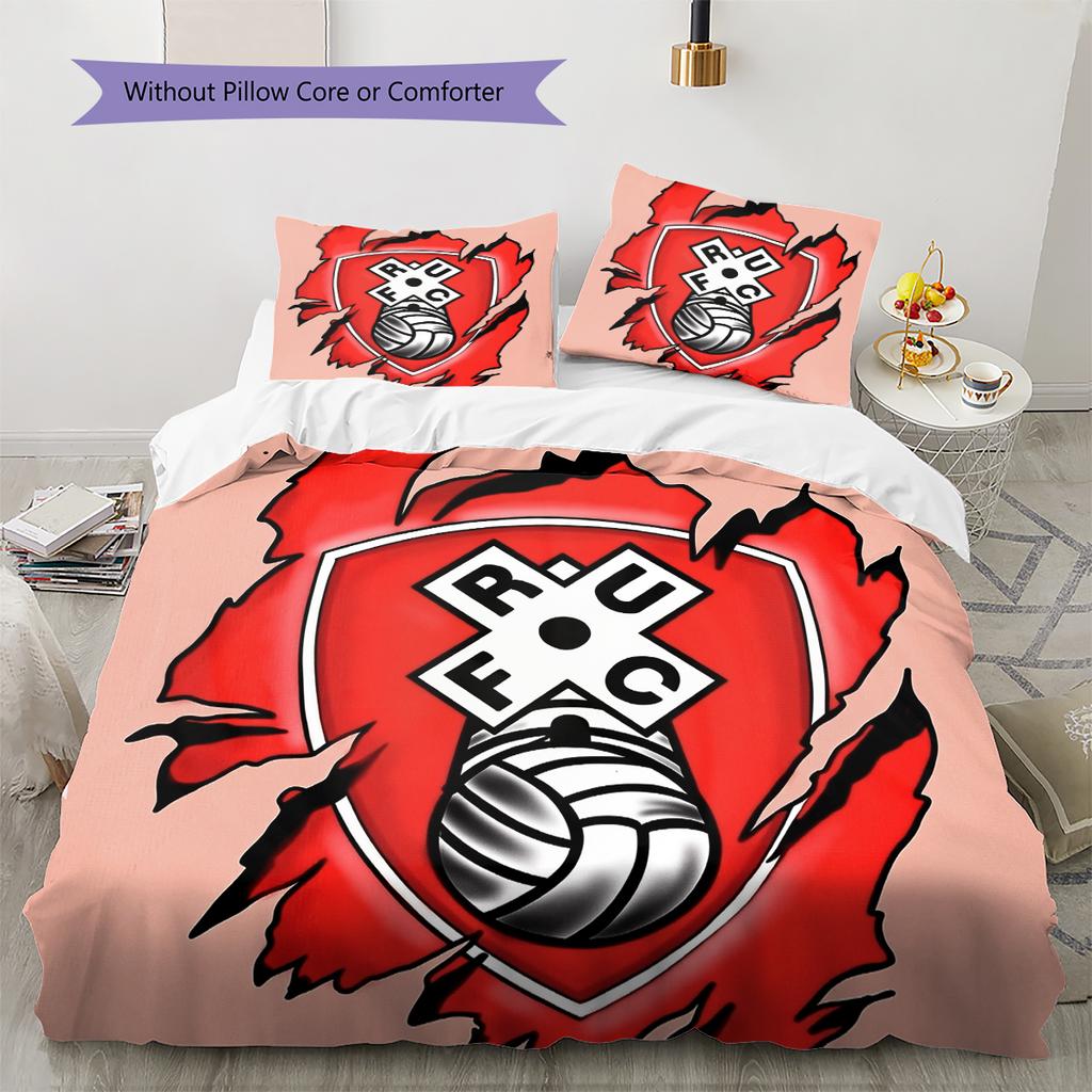 Rotherham United Badge Pattern Bedding Home Decoration Birthday Gift (1 * Duvet Cover + 2 * Pillowcase, Without Core)