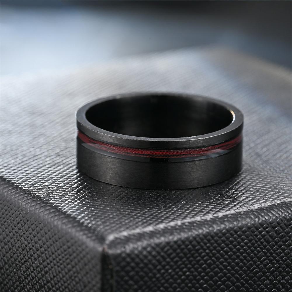 

1 шт. Модные и универсальные мужские и женские модные кольца из титановой стали 8 чёрный