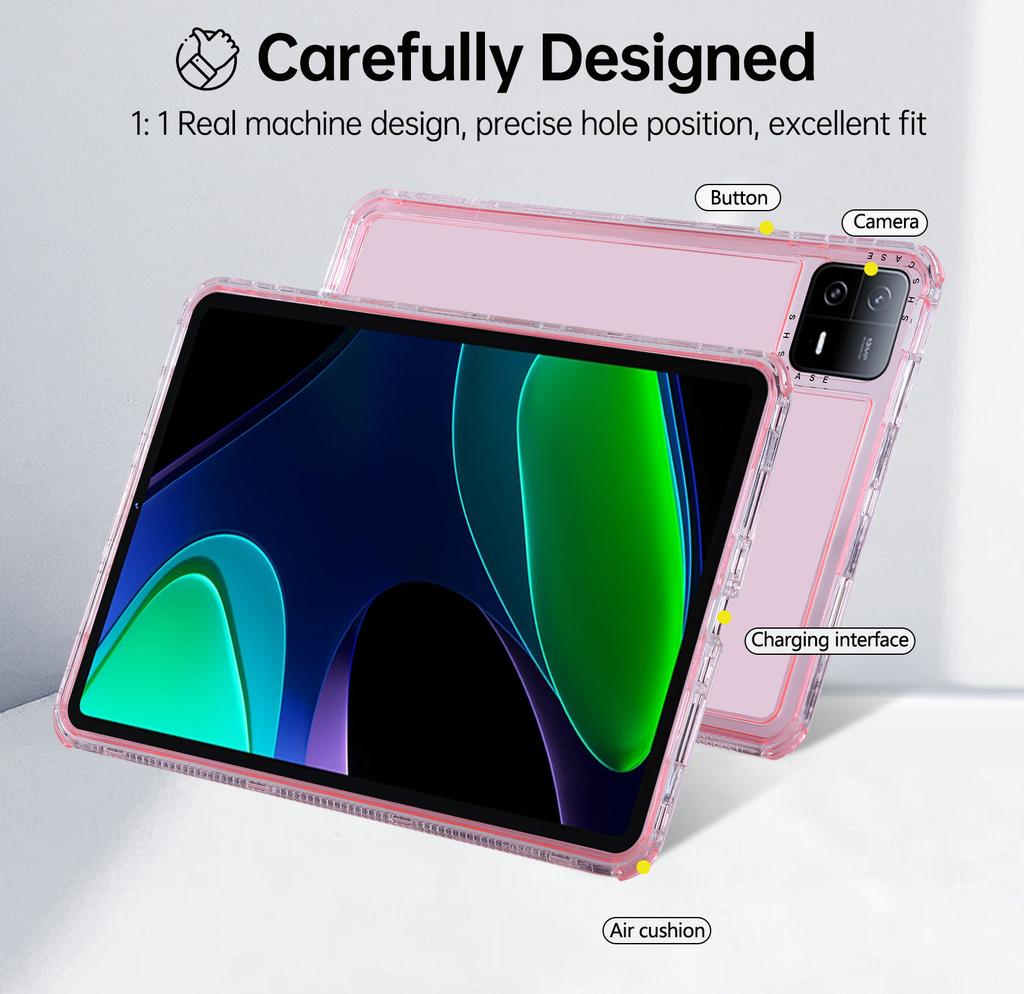 Für Xiaomi Pad 6 Klare Hülle 3 in 1 PC+TPU Stoßfeste Tablet-Hülle