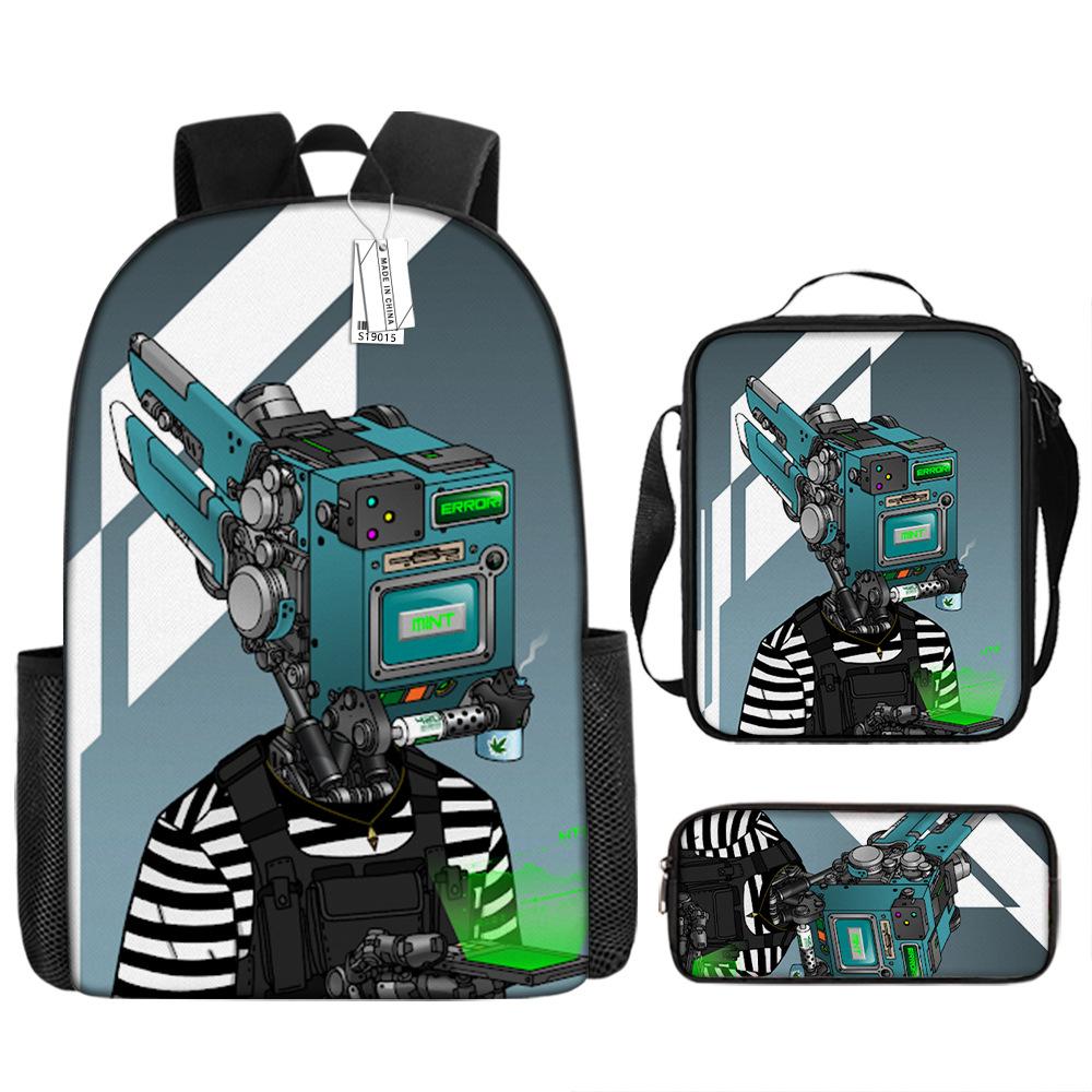 Toilet backpack European and American retro schoolbag fourth grade bag sketch large capacity portable bag