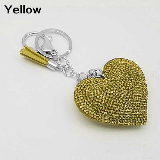 

Брелок для ключей, в виде сердечка жёлтый
