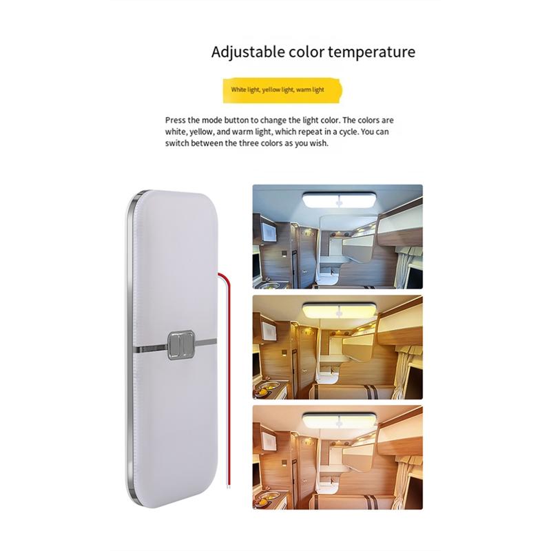 For RV For Camper Car/Trailer Boat Compatible 3 Color TEM LED Light Fixtures 204 Dimmable Leds