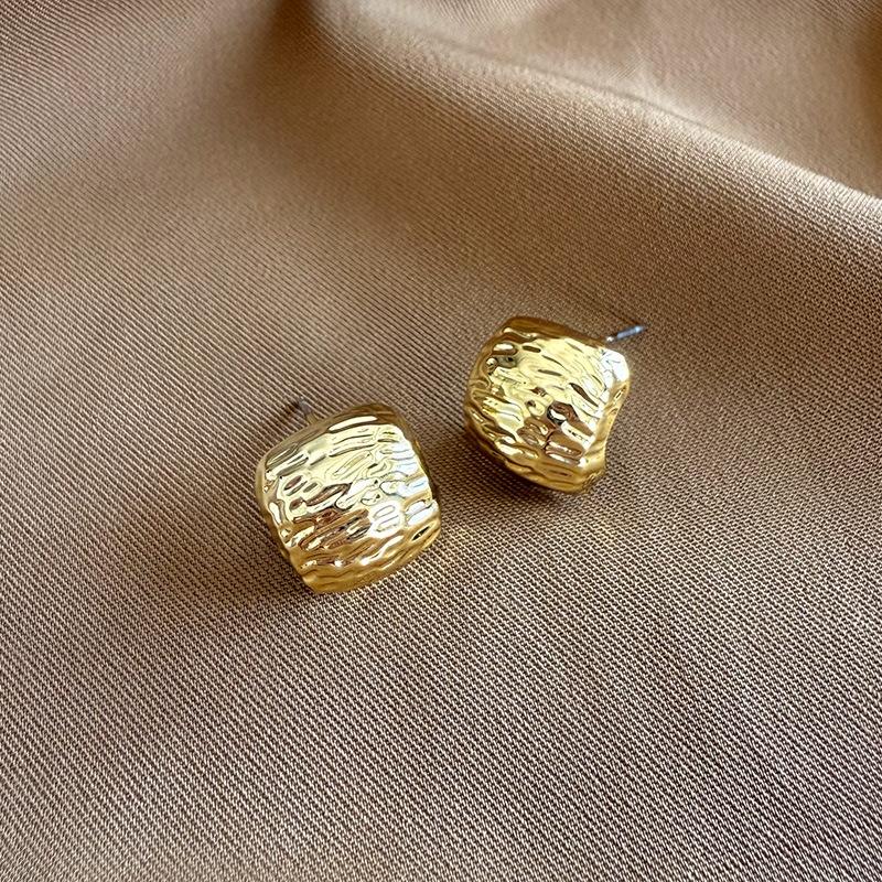 

European and American Fashion Round Earrings Temperament Metal Gold Color Geometry Earrings Ear Jewelry Gift A2536 Gold