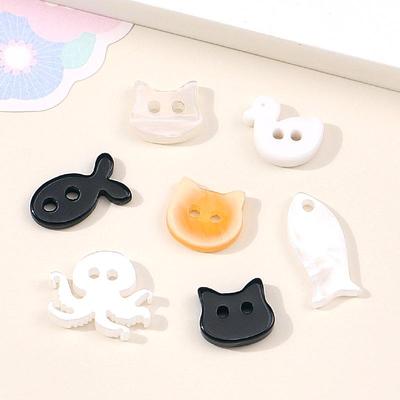 Adorable Kitten Fish Buttons for DIY Crafts: Hair Ties, Bracelets, and Decorations