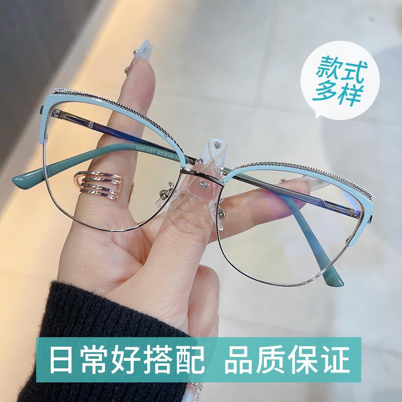 New year, optical glasses for men and women, metal anti-blue light, fashion trend, glasses
