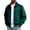 Men's Solid Color Pocket Zipper Jacket Men's Sports Large Size Casual Jacket