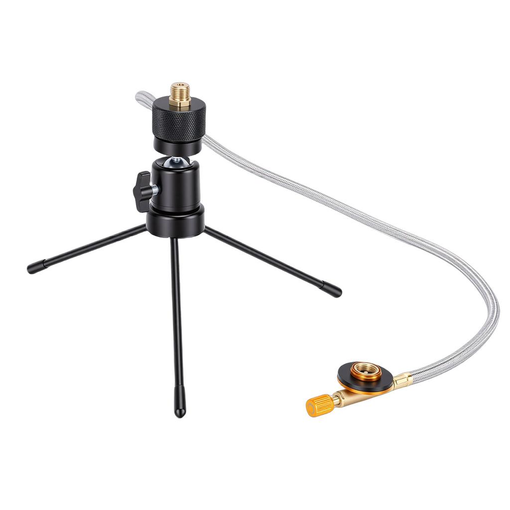 Gas Heater Tripod Heat Proof Stainless Steel Hose Portable Camping Heater Tripod Stand for Outdoor Fishing