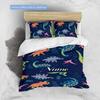 Dinosaurpattern Customize Your Name Duvet Cover Soft Bedding Set For Bedroom Guest Room And Dorm Decoration Threepiece Set Includes 1 Duvet Cover 2