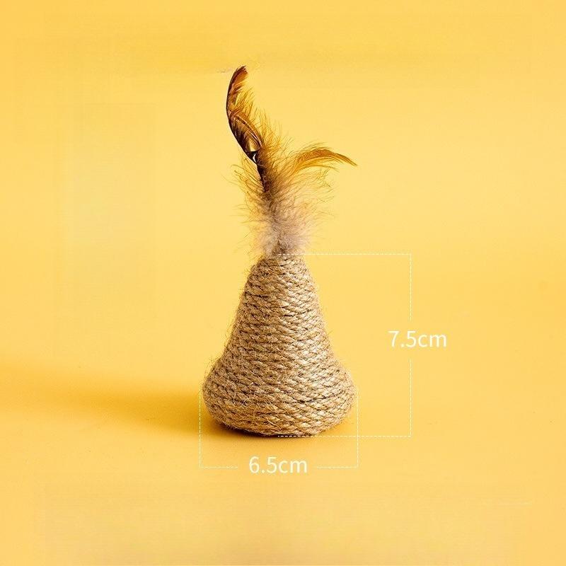 Sword Hemp Ball Feather Sounding Cat Toy, Cat Self-hi Boredom Relief Artifact, Claw Grinding and Scratch-resistant Pet Products