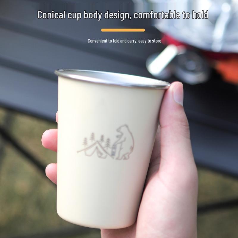 Stainless Steel 350ml Outdoor Mug for Water, Milk, Baijiu, Coffee, Cold Drinks, Camping, or Beer.