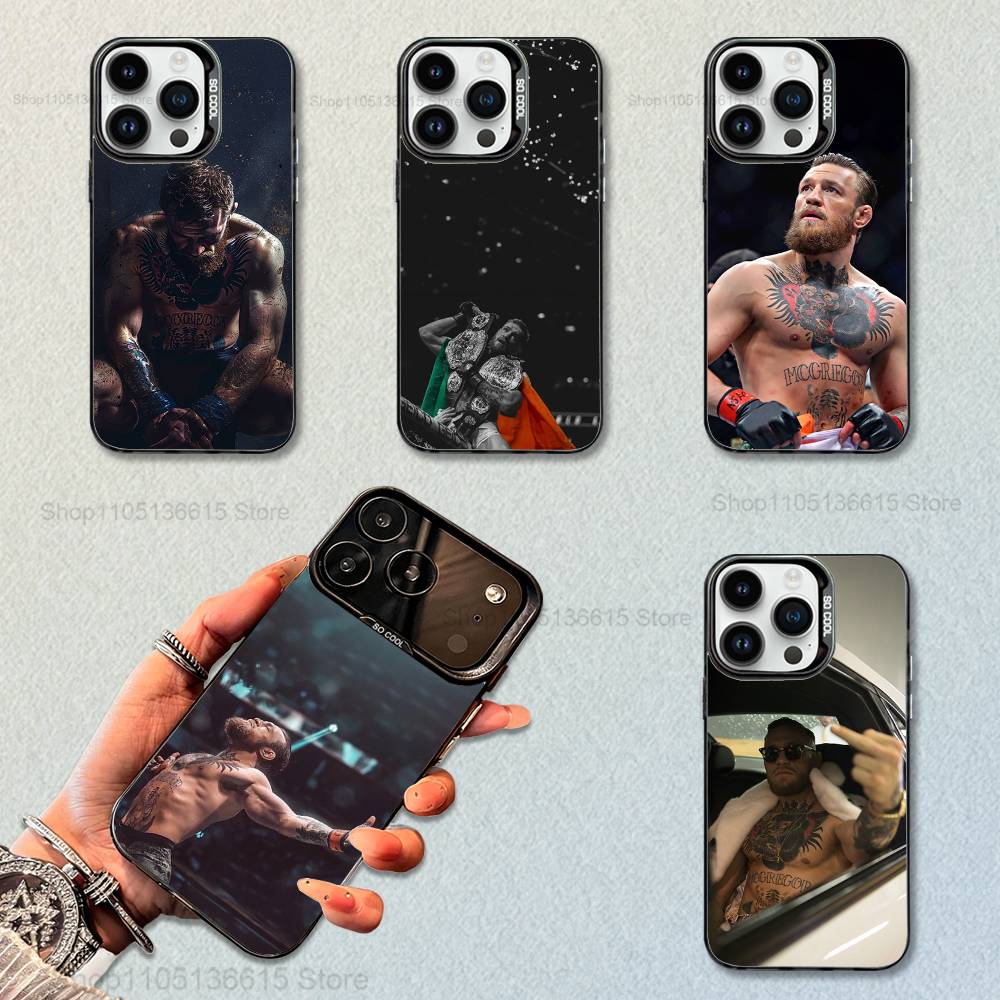 Boxing C-CONOR M-McGregor Case For iPhone 16,15,14,17,13,12,11,Mini,Pro,SE,XS,MAX,Black Matte Silicone Cover