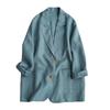High-End Women's Cotton Linen Long Sleeve Suit Jacket - Age-Reducing Spring/Autumn Fashion