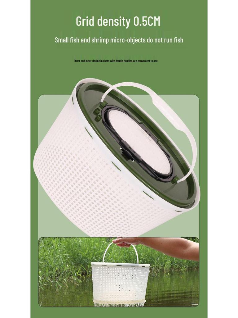 Double Layer Stream Fishing Bucket with Lure Box