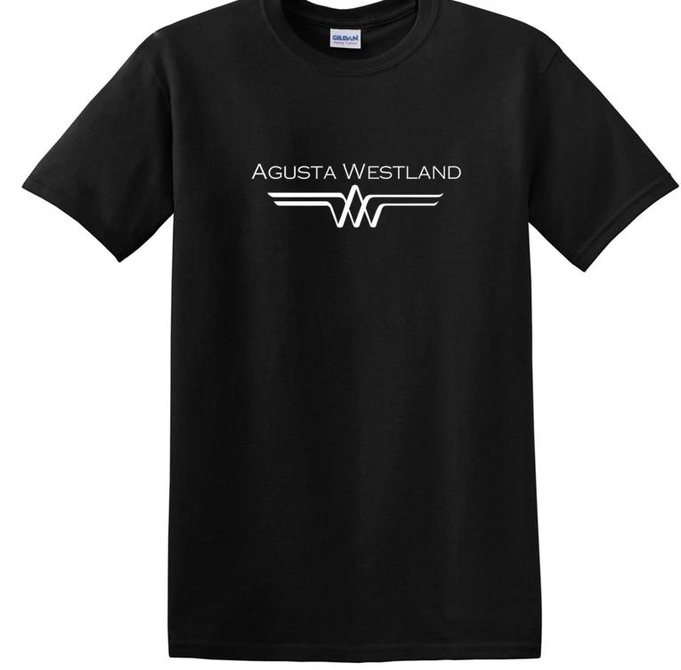 AgustaWestland Retro Logo Tee Shirt Aircraft Manufacturer Aviation Black T-Shirt S
