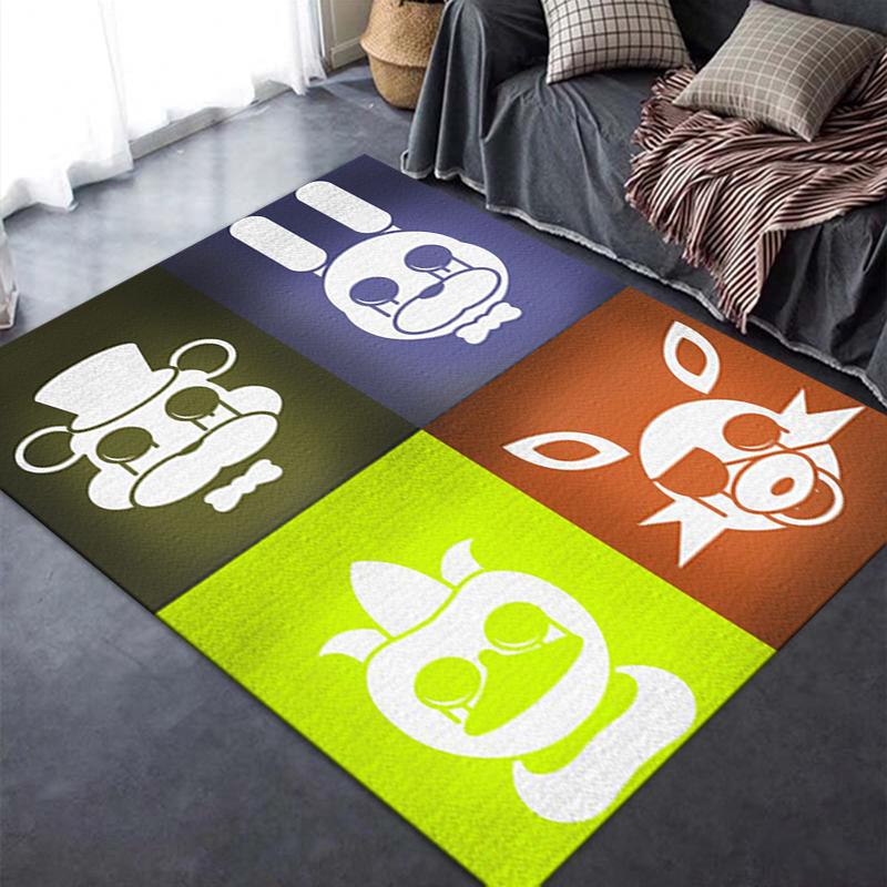 2025 Neues FNAF-Spiel Teppich für Wohnzimmer Schlafzimmer Zuhause Sofa Dekoration, Kinderspiel Rutschfeste Fußmatte25