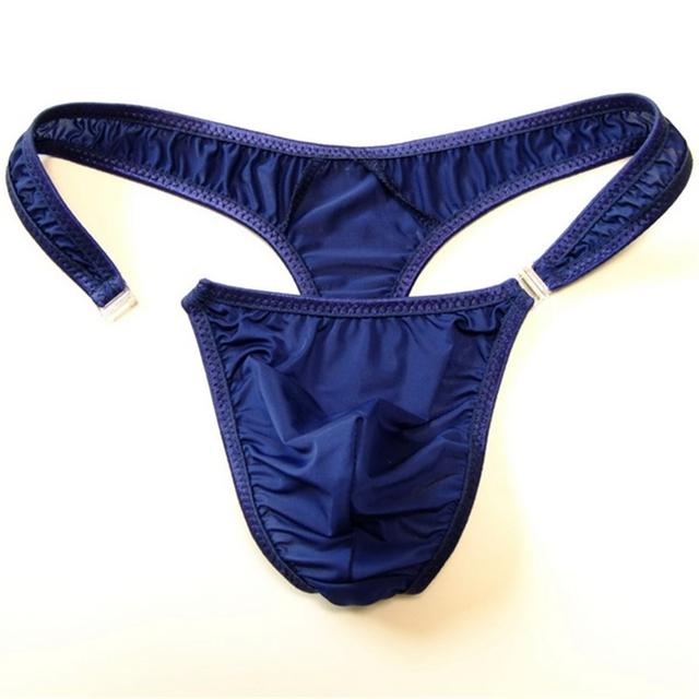 2019 Hot M/L/XL Translucent Mens Nylon Thongs Men Sexy Button Bikini Briefs Gay G-string/Jocks/Tanga/T-back Gay Underwear
