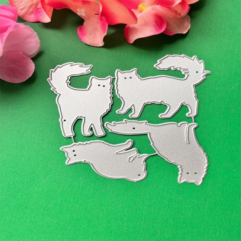 Animal Cat Metal Cutting Dies Stencils for DIY Scrapbooking Decorative Embossing Paper Cards Template Decor Die Cuts
