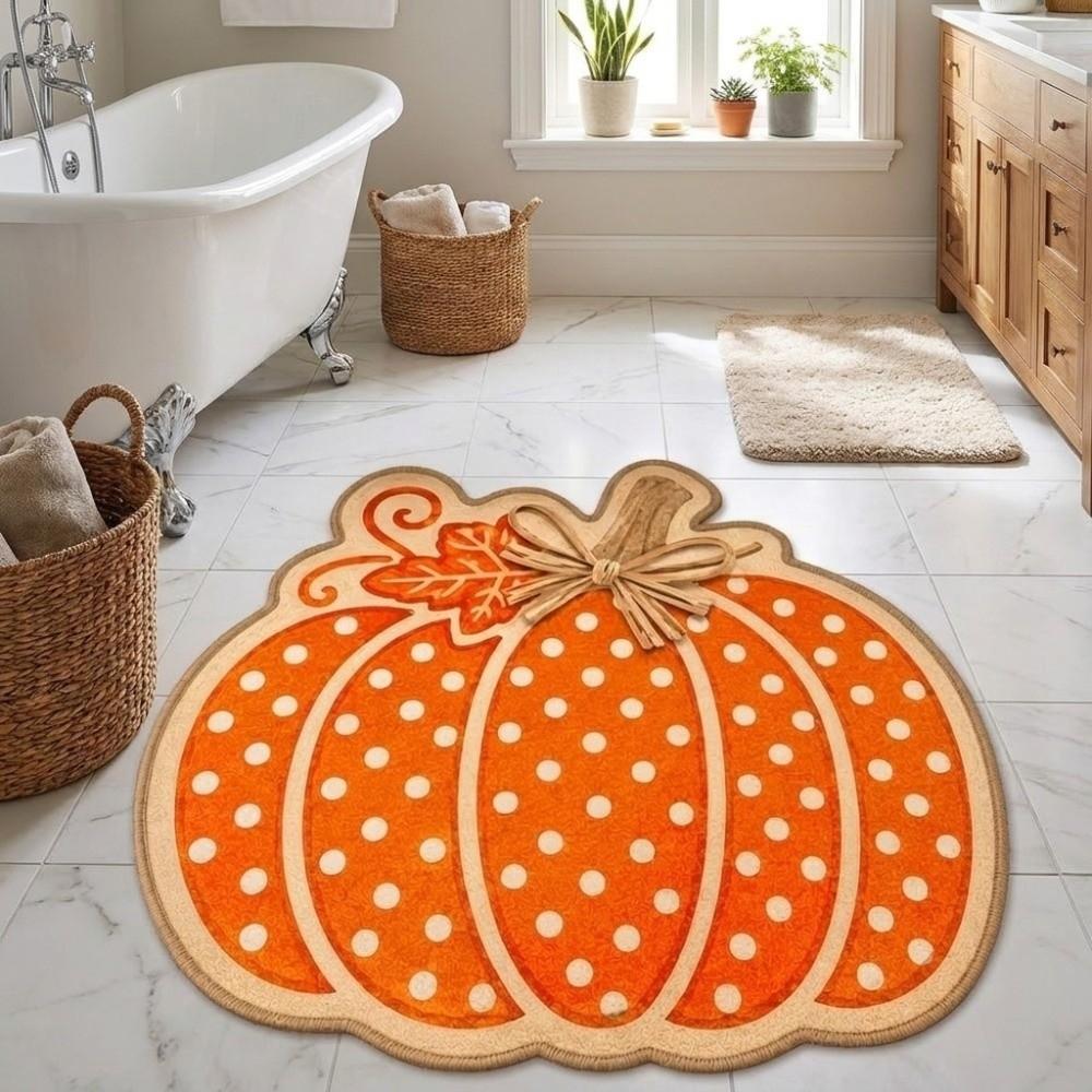 Skin-Friendly Halloween Floor Mat Faux Cashmere Entryway Rug Creative Dirt Trapping Mat Indoor