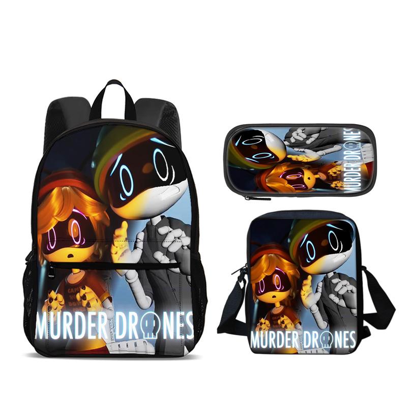 Zaino Droni Assassini Astuccio Borsa a Spalla Set da 3 Pezzi Versatile Grande Capacità Ragazzo e Ragazza Scuola Compleanno Miglior Regalo