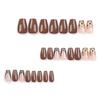 Autumn Brown Leopard Print Ballet Shape Nail Stickers with Gold Glitter