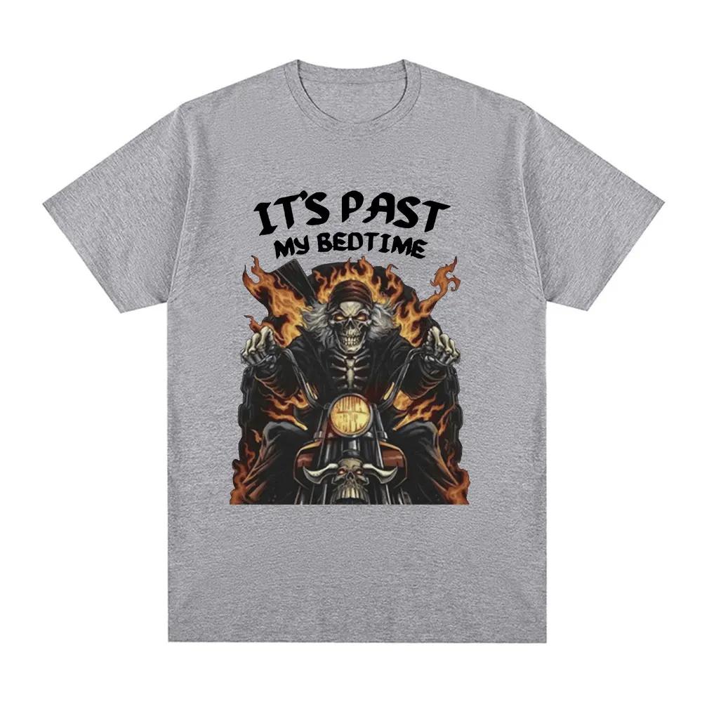 Funny It's Past My Bedtime Skeleton Meme T-shirt Men Cotton Short Sleeve T Shirt Fashion Casual Vintage Cozy Oversized T-shirts