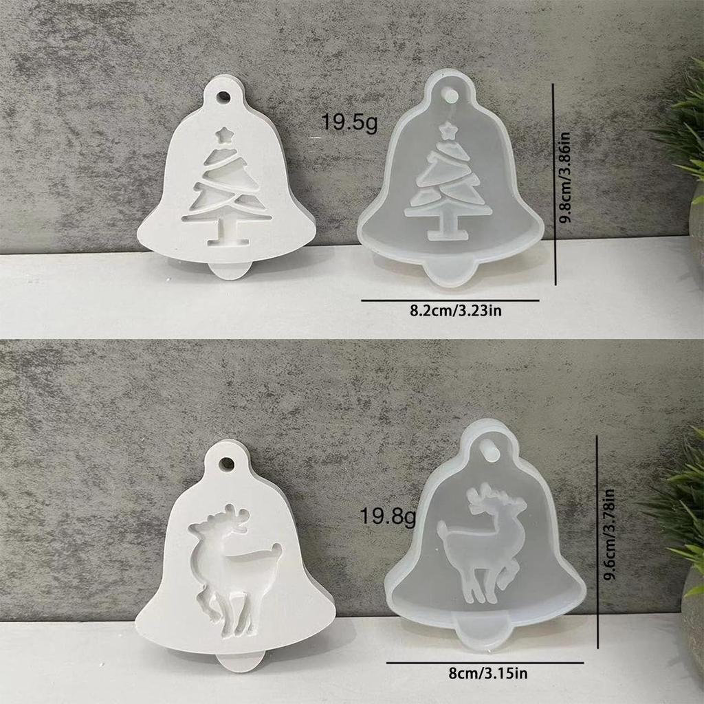 Christmas Silicone Molds Heart Round Tree Star-Shaped Hanging Ornament Silicone Mold DIY Cement Plaster Clay Craft Home Decor